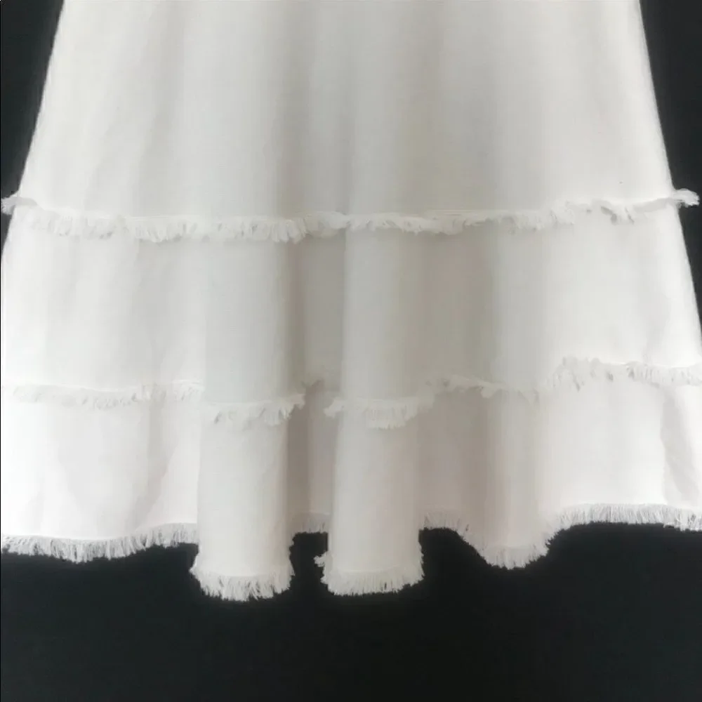 Kate Spade New York Bone White Fringe Trim Dress